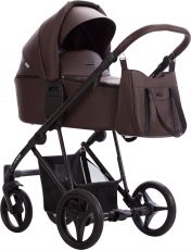 Детская коляска 2 в 1 Bebetto Flavio PRO 11 chocolate, 100% Эко-кожа